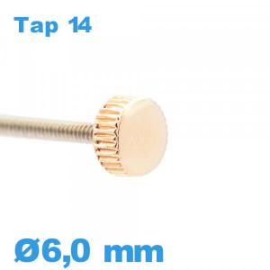 Couronne de Remontoir Montre tube long / 6,0 mm - Cuivre TAP 14