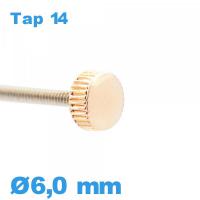 Couronne de Remontoir Montre tube long / 6,0 mm - Cuivre TAP 14