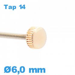 Couronne de montre tube long TAP 14 - Cuivre / 6,0 mm