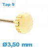 Couronne de Remontoir Montre - Doré / 3,0 mm TAP 9 tube long
