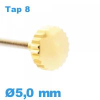 Couronne de montre TAP 8 - Doré / 5,0 mm