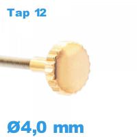 Couronne Remontoir Montre TAP 12 tube long / 4,0mm - Or rose