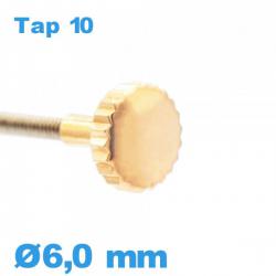 Couronne de Remontoir de Montre TAP 10 tube long / 6,0 mm - Or rose