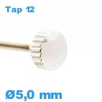 Couronne de montre TAP 12 tube long / 5,0 mm - argenté