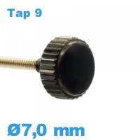 Couronne de montre - Noir / 7,0 mm - Waterproof TAP 9 tube long