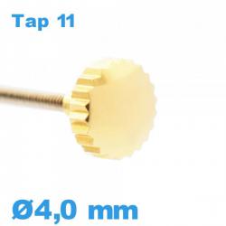 Couronne de montre TAP 11 tube long / 4,0 mm - Doré