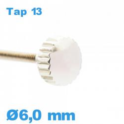 Couronne de montre TAP 13 tube long / 6,0mm - argenté