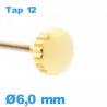 Couronne de montre TAP 12 tube long / 6,0 mm - Doré