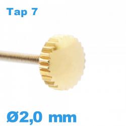 Couronne de Remontoir Montre TAP 7 / 2,0 mm - Doré