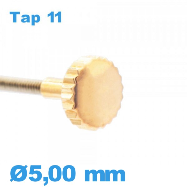 Couronne De Montre Tissot Avec Tube Rallongé T350 T350660y or Jaune 5,0 Mm