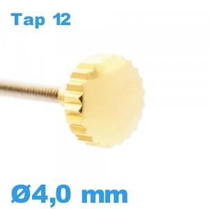 Couronne de montre TAP 12 tube long / 4,0mm - Doré