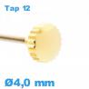 Couronne de montre TAP 12 tube long / 4,0mm - Doré