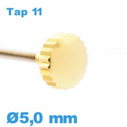 Couronne de Remontoir Montre tube long TAP 11 - Doré / 5,0mm