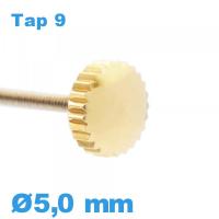 Couronne de montre TAP 9 - Doré / 5,0 mm