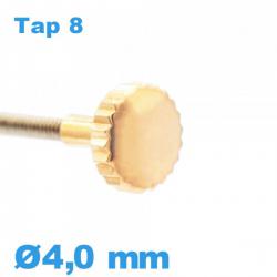 Couronne Remontoir Montre TAP 8 tube long / 4,0mm - Or rose