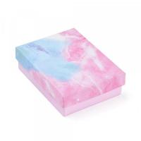 Petite boîte carton rose et pour un anniversaire avec motifs marbre 