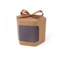 emballage avec vitre marron carton pour l'anniversaire d'un enfant