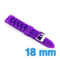 Bracelet en silicone violet 18 mm