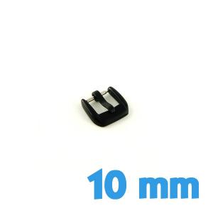 Boucle acier ardillon montre pas chère noire 10 mm bracelet silicone cuir plastique