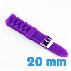 Bracelet en silicone violet 20 mm