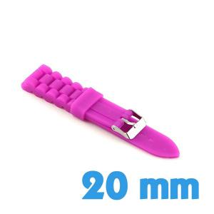 Bracelet fushia en silicone 2 cm