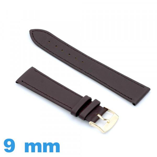 Bracelet Montre Cuir Veau Effet Crocodile - 16mm - Boucle Acier - Neuf Avec étiquettes