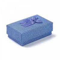 boîte bleu carton avec paillettes décoratives pour un joyeux anniversaire