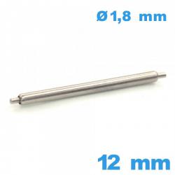 1 Springbar  pour réparation montre 12 mm Non téléscopique épaulement simple d :1,8 mm qualité Suisse