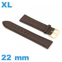 Bracelet pour montre XL Cuir véritable de veau lisse  22 mm