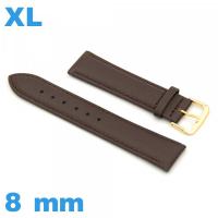Bracelet pour montre XL Cuir véritable de veau lisse  8 mm