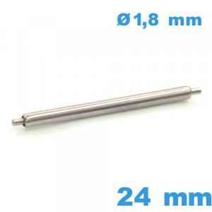 1 Pompe à ressort Non téléscopique qualité Suisse 24mm pour bracelet montre diam : 1,8 mm  épaulement simple