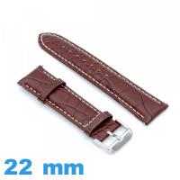 Bracelet 22mm pour montre brun Cuir de veau véritable de luxe à motif d'écailles