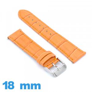 Bracelet 18mm pour montre orange Cuir véritable de veau de luxe