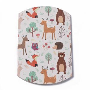 berlingot blanc pour toutes les occasions avec imprimés animaux ( lapin, renard, herisson, ours, )  carton