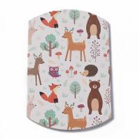 berlingot blanc pour toutes les occasions avec imprimés animaux ( lapin, renard, herisson, ours, )  carton