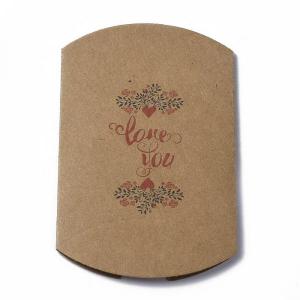 étui papier kraft marron carton pour un joyeux anniversaire avec des motifs saint valentin 