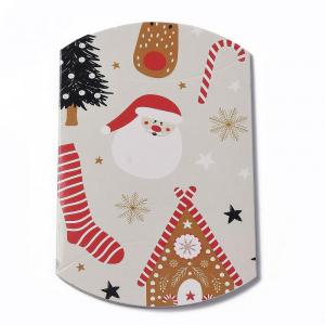 étui blanc carton pour les cadeaux de noël avec motif fête de fin d'année 