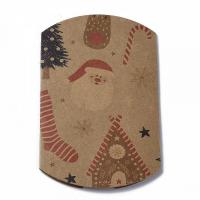 berlingot carton kraft marron pour les cadeaux de noël avec motifs fêtes de fin d'année 