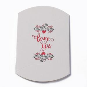 berlingot carton blanc pour le plaisir d'offrir avec motif saint valentin 