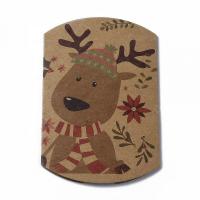 étui marron carton kraft pour les fêtes de noël avec un motif fête de fin d'année 