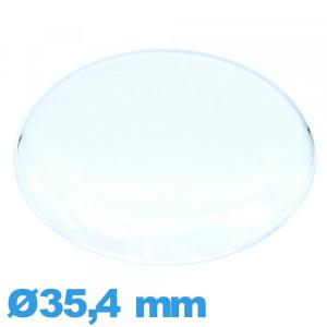 Verre 35,4 mm gousset montre acrylique Circulaire