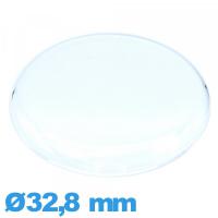 Verre 32,8 mm gousset pour montre en plexiglas Circulaire