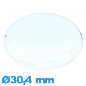 Verre de montre 30,4 mm en plexiglas Circulaire gousset