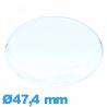 Verre 47,4 mm gousset Circulaire pour montre Plastique