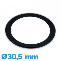 Verre 30,5 mm circulaire plat bordure noire montre verre minéral