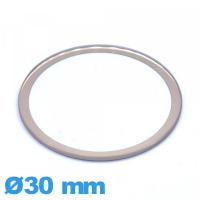 Verre circulaire verre minéral 30 mm plat bordure dorée pour montre