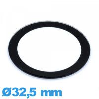 Verre 32,5 mm pour montre plat circulaire bordure noire verre minéral