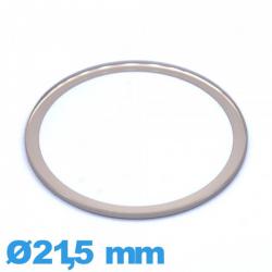 Verre plat 21,5 mm pour montre en verre minéral circulaire avec bordure dorée