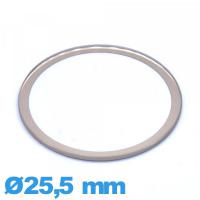 Verre plat en verre minéral circulaire 25,5 mm montre avec bordure dorée