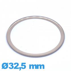 Verre plat en verre minéral circulaire 32,5 mm montre avec bordure dorée